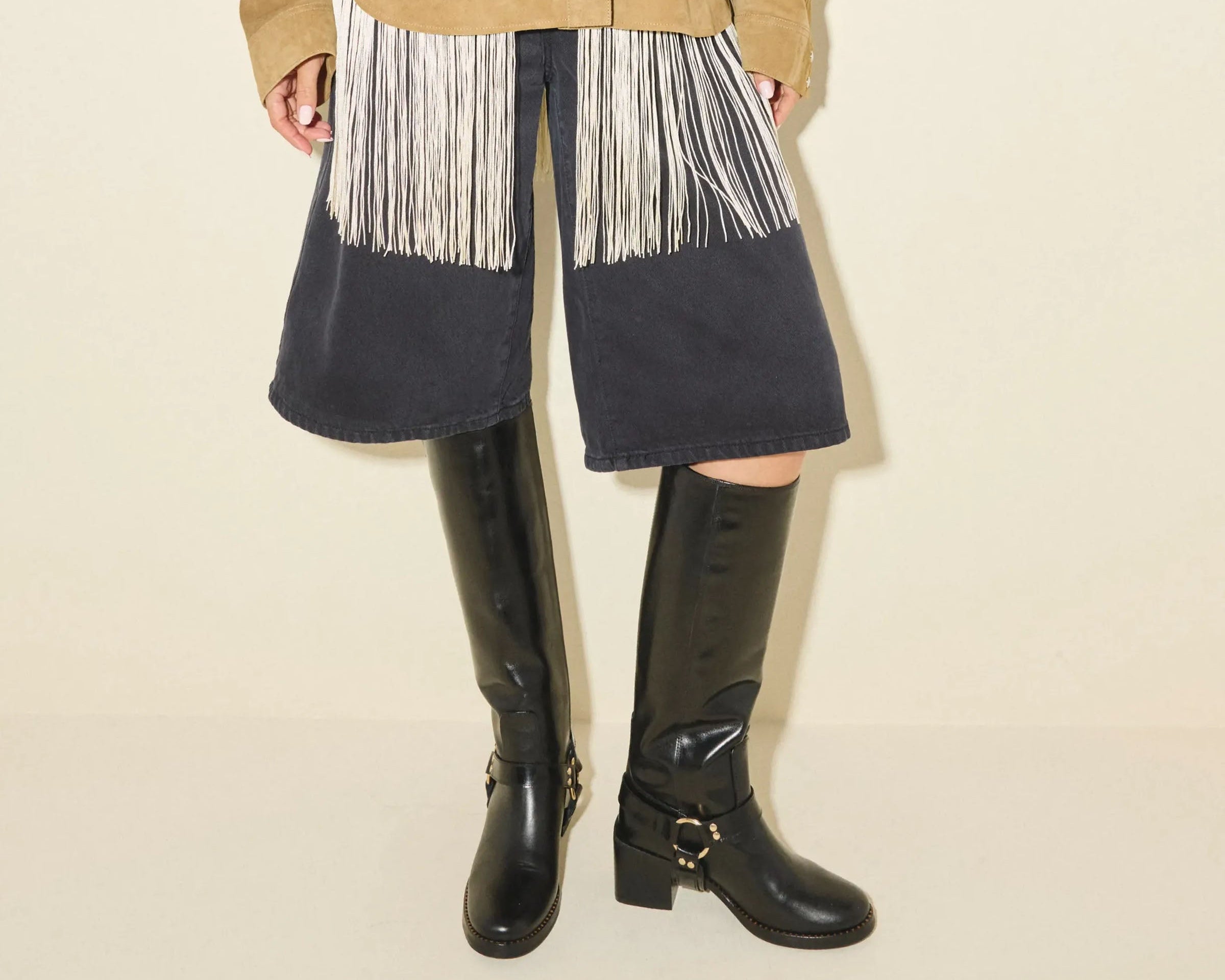 NINA riding boot in Black Calf, detail view