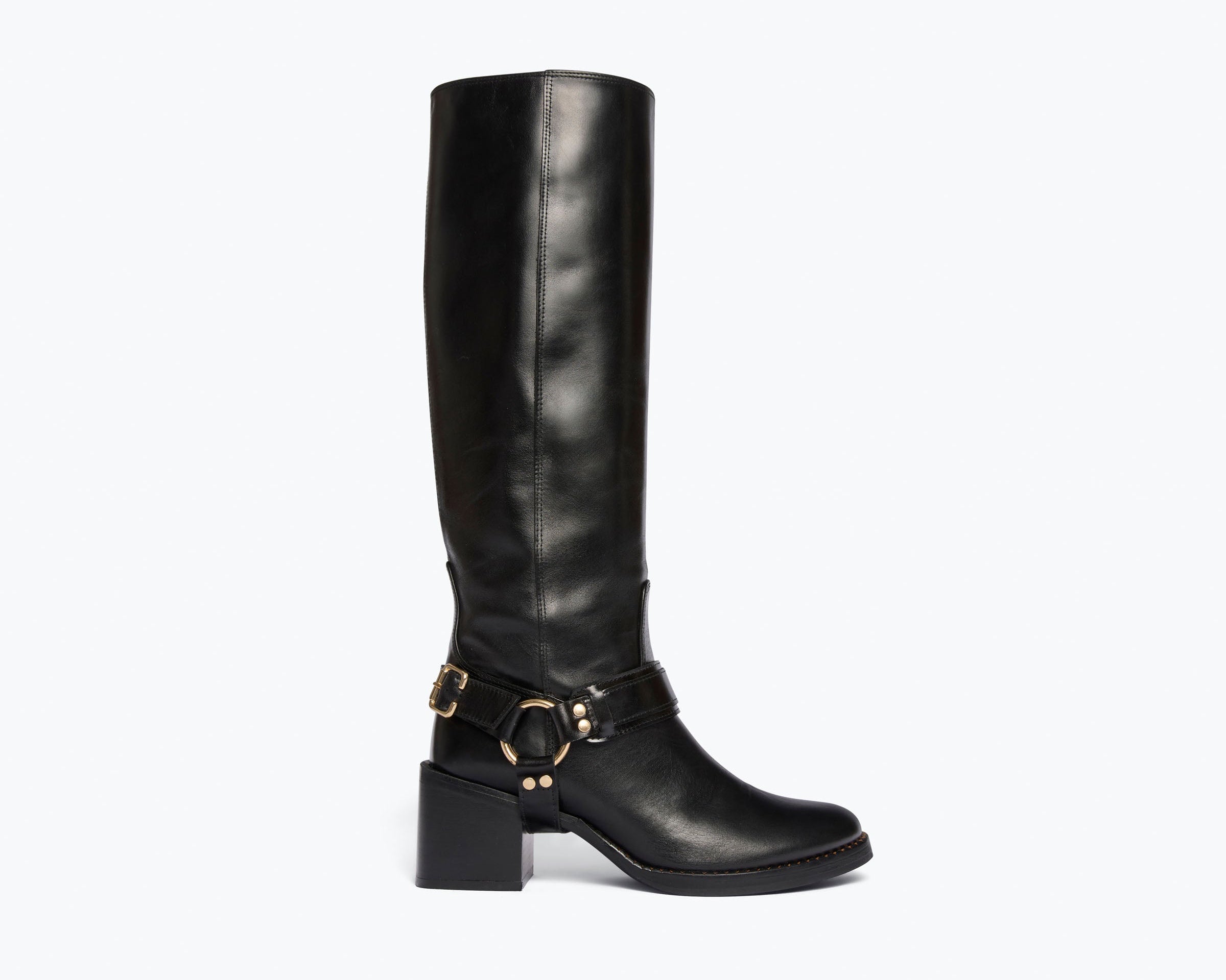 NINA riding boot in Black Calf, front view
