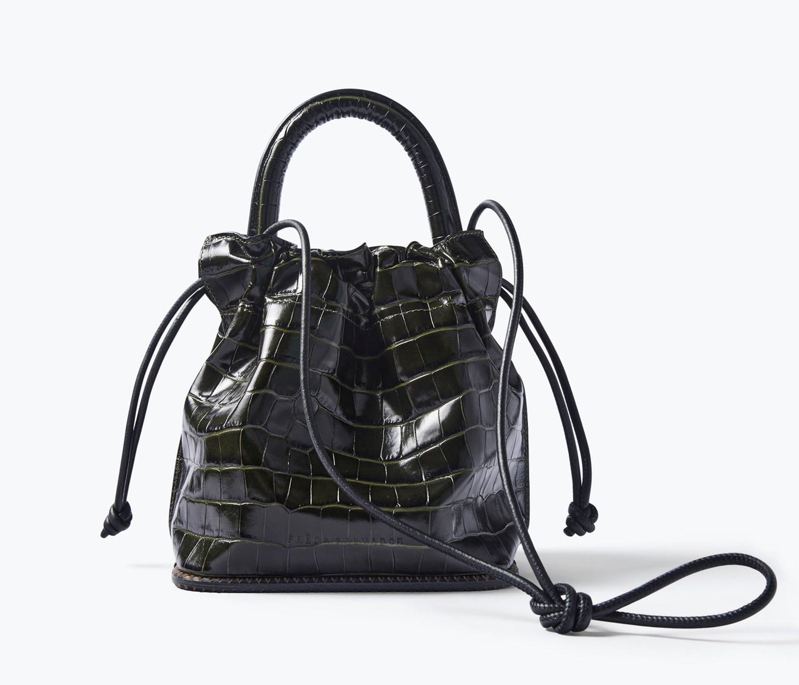 Carvela freda croc bucket bag hotsell