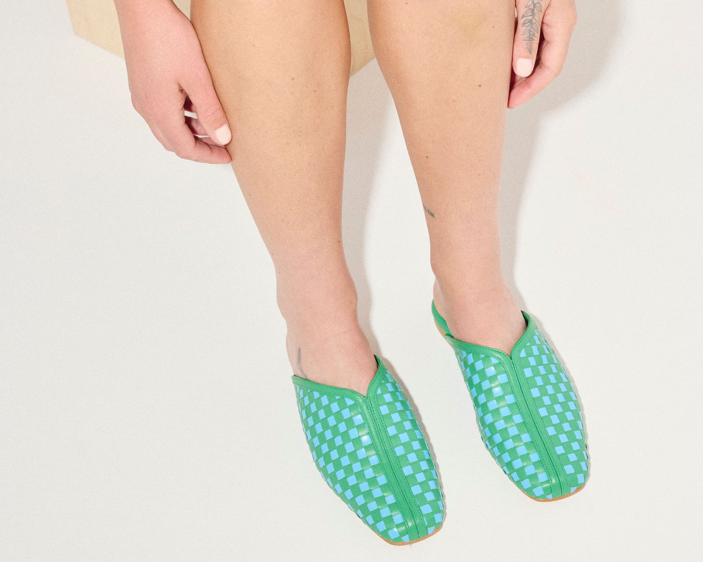 SAANVI WOVEN LEATHER SLIDE, [product-type] - FREDA SALVADOR Power Shoes for Power Women