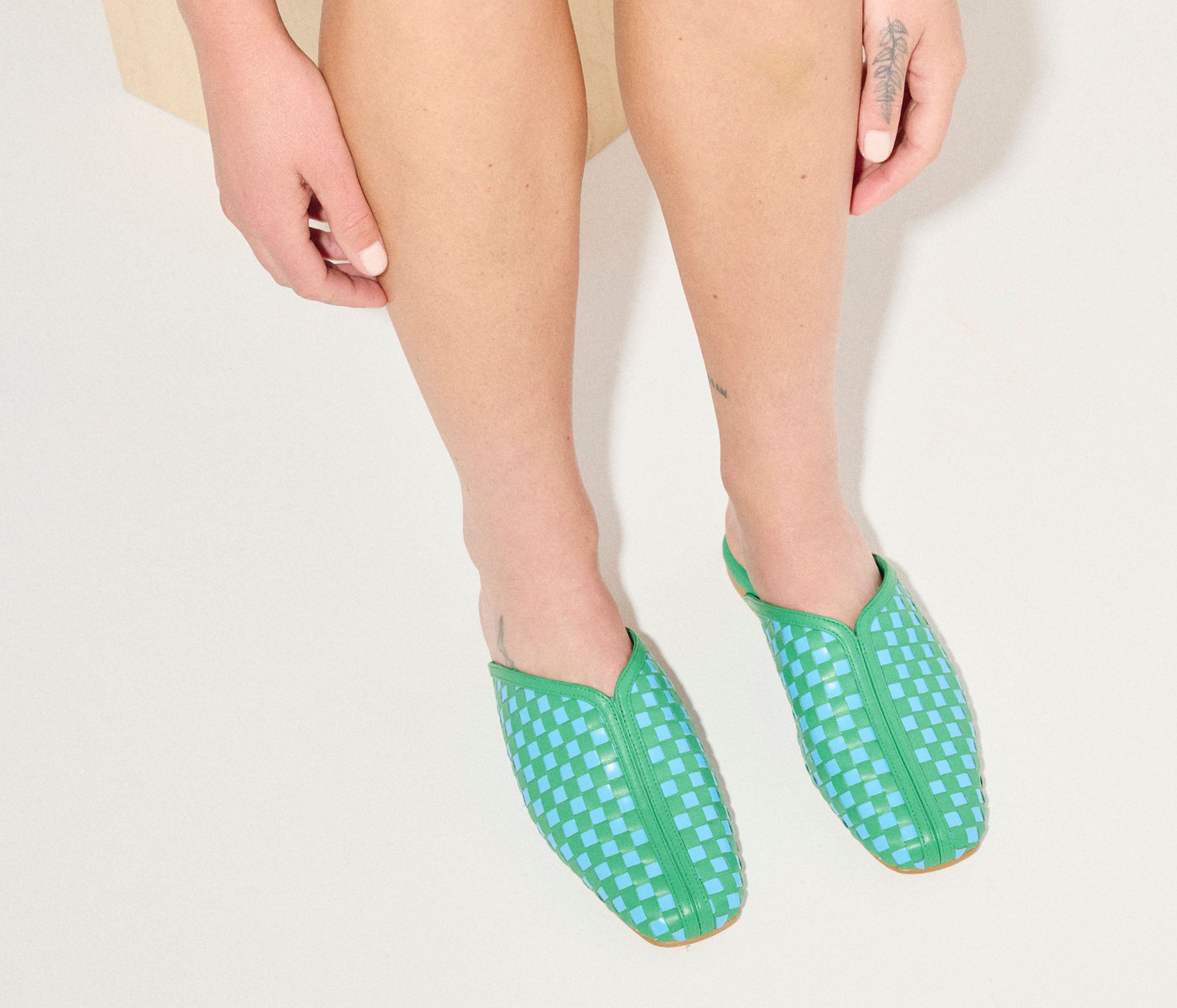 SAANVI WOVEN LEATHER SLIDE, [product-type] - FREDA SALVADOR Power Shoes for Power Women