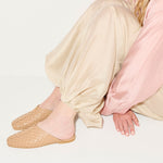SAANVI WOVEN LEATHER SLIDE, [product-type] - FREDA SALVADOR Power Shoes for Power Women