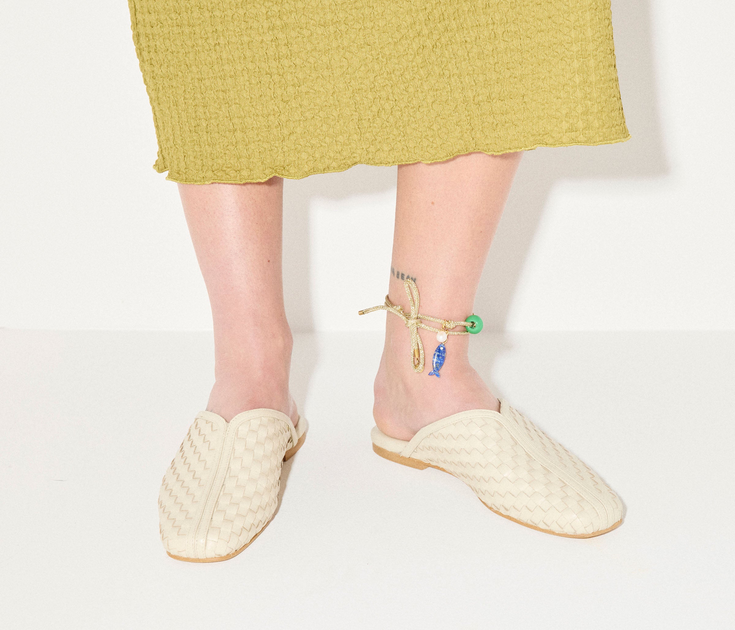 SAANVI WOVEN LEATHER SLIDE, [product-type] - FREDA SALVADOR Power Shoes for Power Women