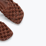 SALLY WOVEN LEATHER FLAT, [product-type] - FREDA SALVADOR Power Shoes for Power Women