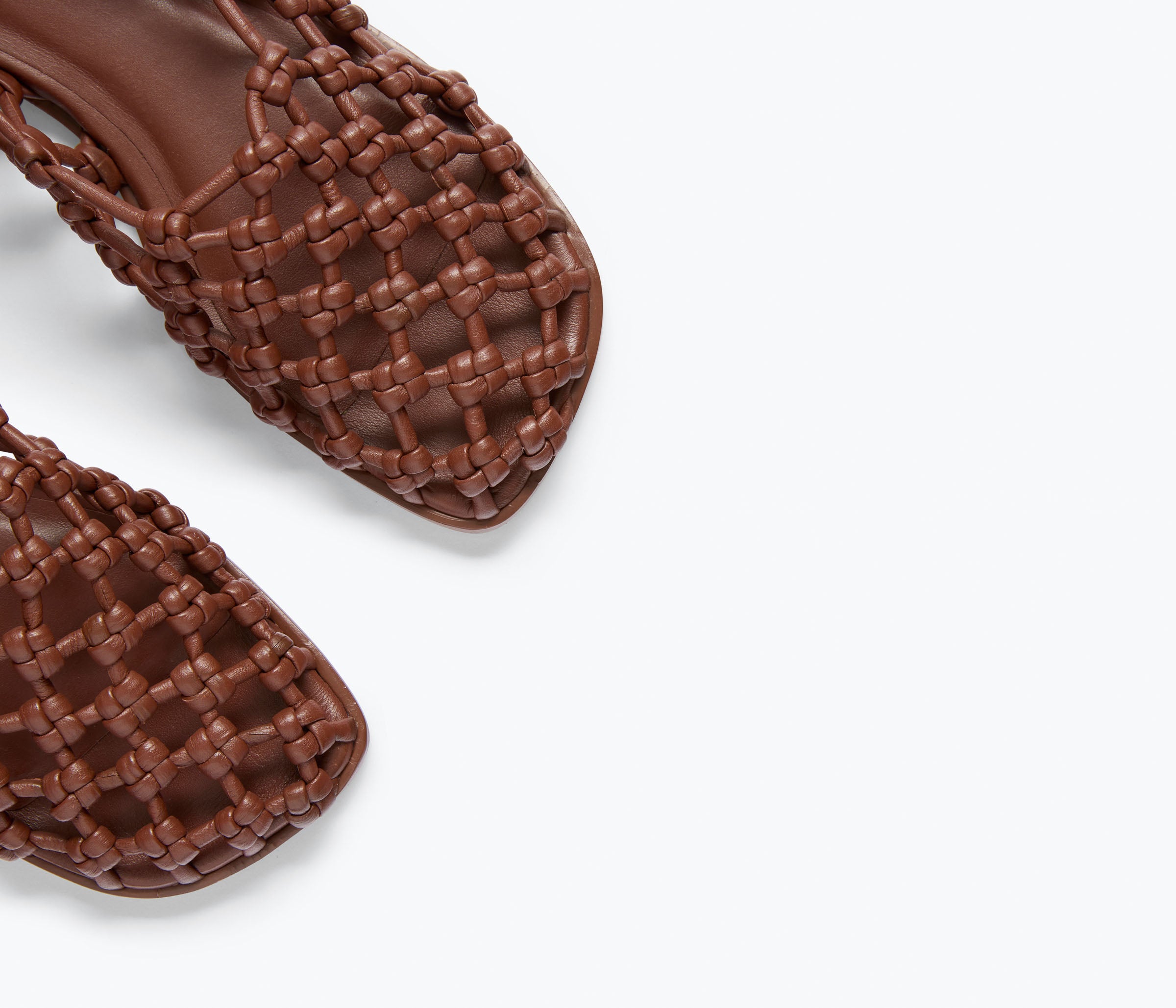 SALLY WOVEN LEATHER FLAT, [product-type] - FREDA SALVADOR Power Shoes for Power Women