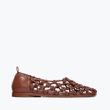 SALLY WOVEN LEATHER FLAT, [product-type] - FREDA SALVADOR Power Shoes for Power Women