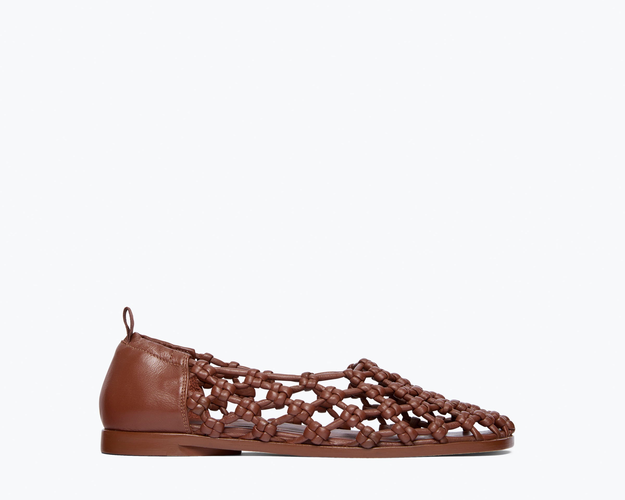 SALLY WOVEN LEATHER FLAT, [product-type] - FREDA SALVADOR Power Shoes for Power Women