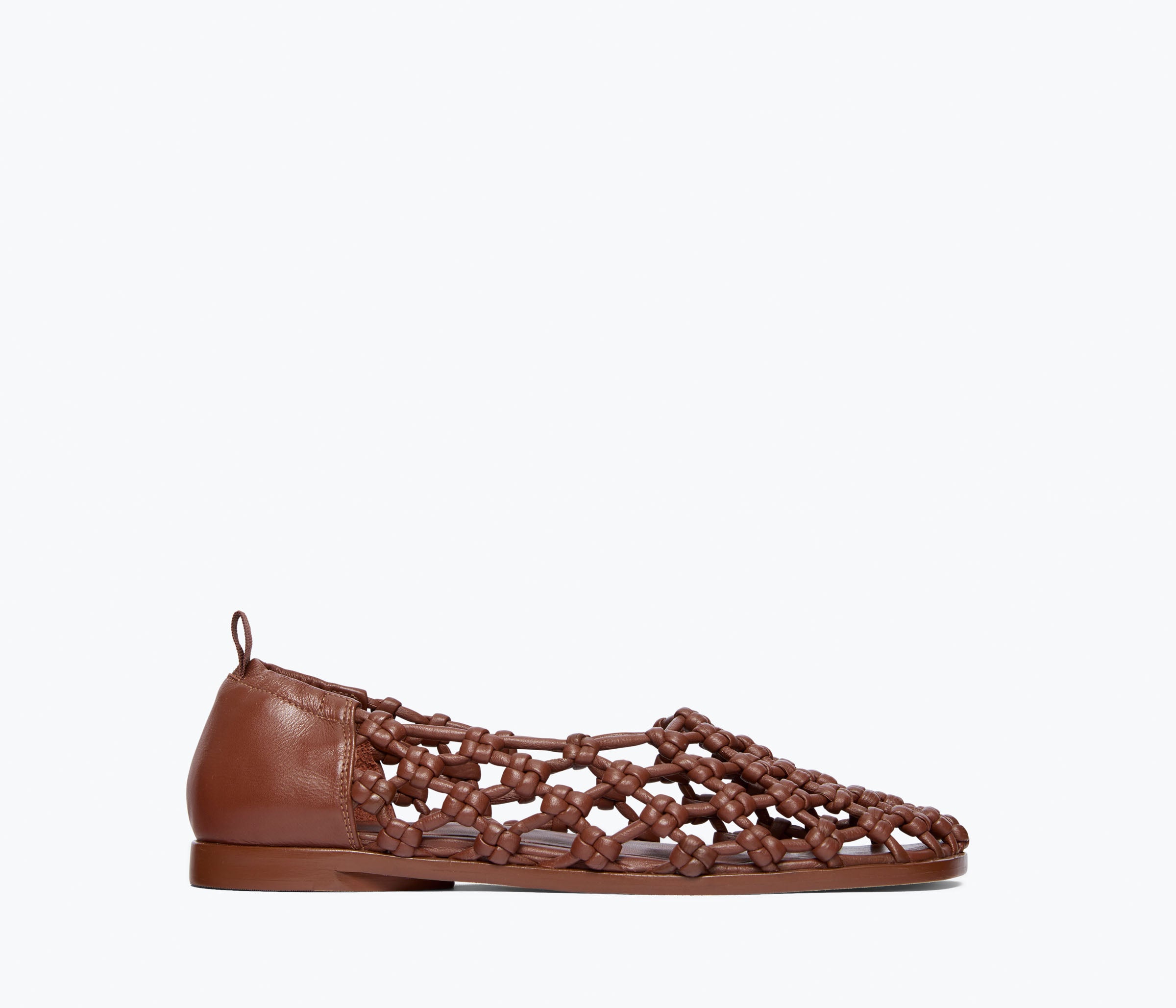 SALLY WOVEN LEATHER FLAT, [product-type] - FREDA SALVADOR Power Shoes for Power Women