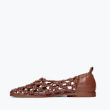 SALLY WOVEN LEATHER FLAT, [product-type] - FREDA SALVADOR Power Shoes for Power Women