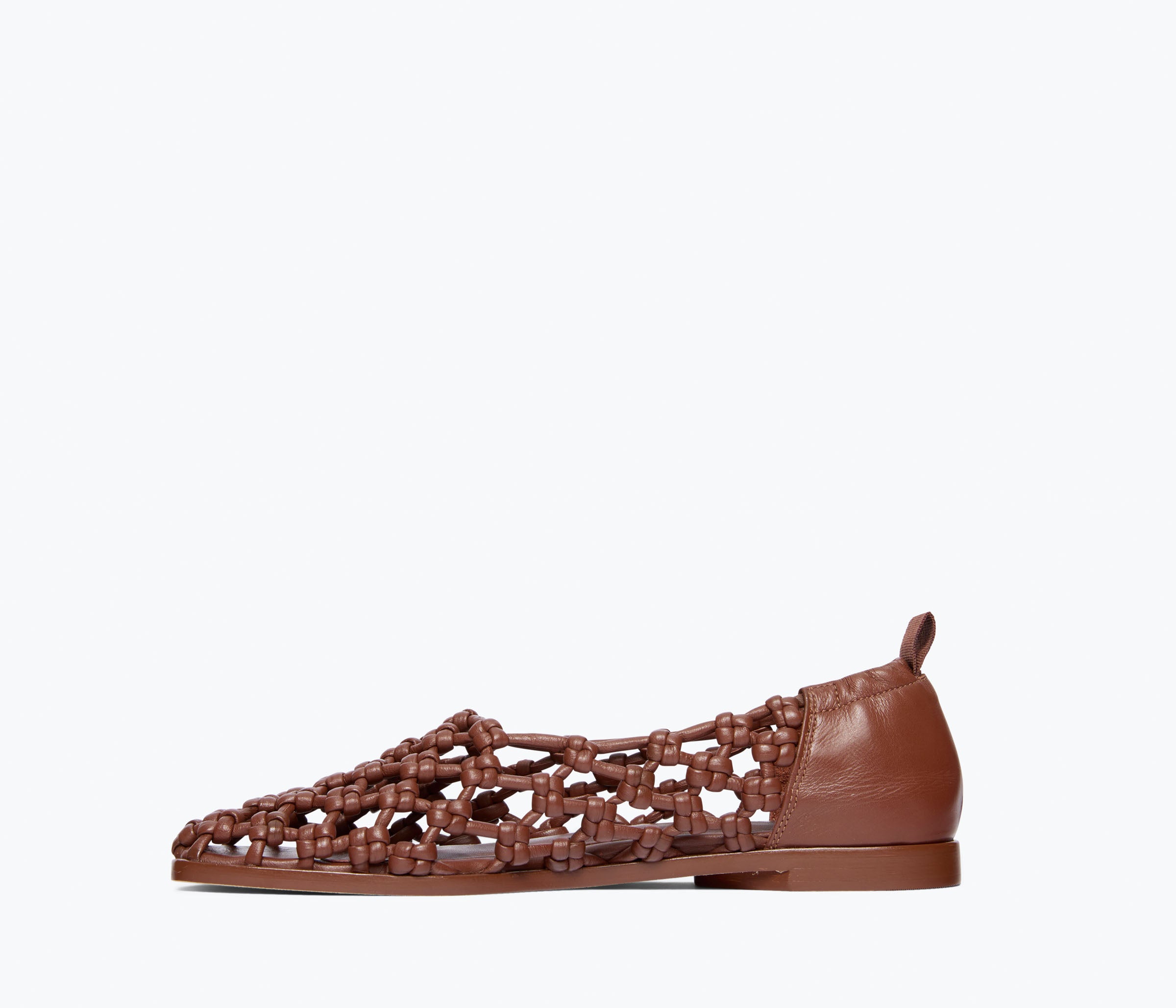 SALLY WOVEN LEATHER FLAT, [product-type] - FREDA SALVADOR Power Shoes for Power Women