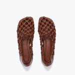 SALLY WOVEN LEATHER FLAT, [product-type] - FREDA SALVADOR Power Shoes for Power Women
