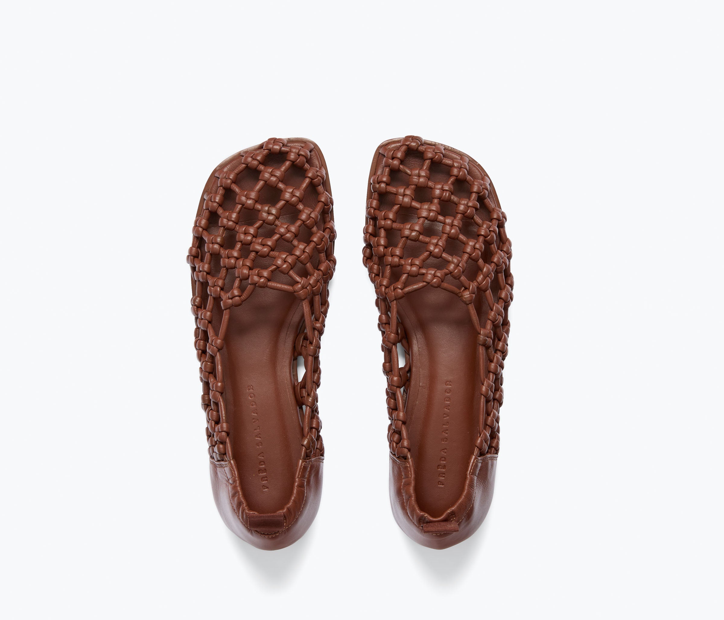 SALLY WOVEN LEATHER FLAT, [product-type] - FREDA SALVADOR Power Shoes for Power Women