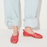 SALLY WOVEN LEATHER FLAT, [product-type] - FREDA SALVADOR Power Shoes for Power Women