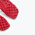 SALLY WOVEN LEATHER FLAT, [product-type] - FREDA SALVADOR Power Shoes for Power Women
