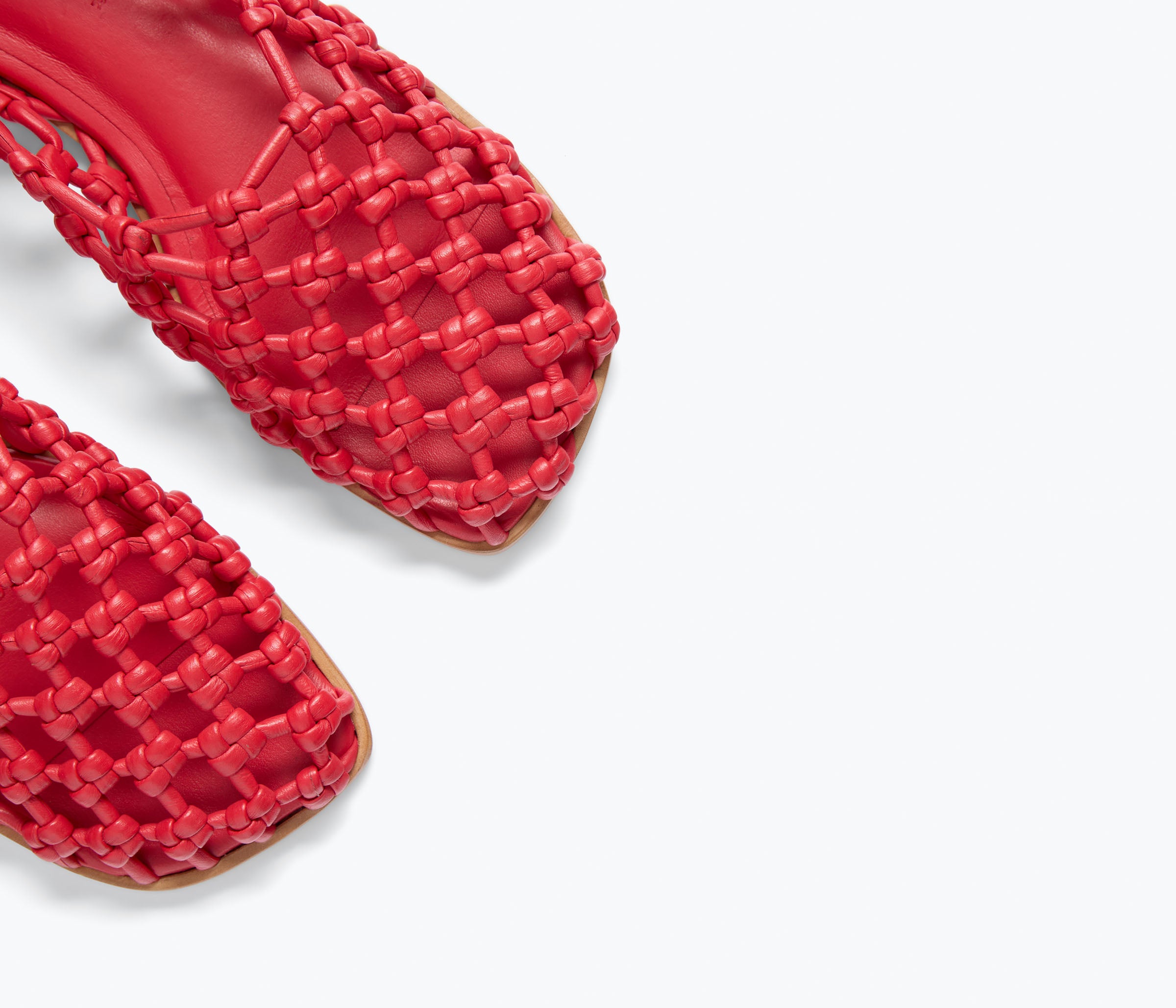 SALLY WOVEN LEATHER FLAT, [product-type] - FREDA SALVADOR Power Shoes for Power Women