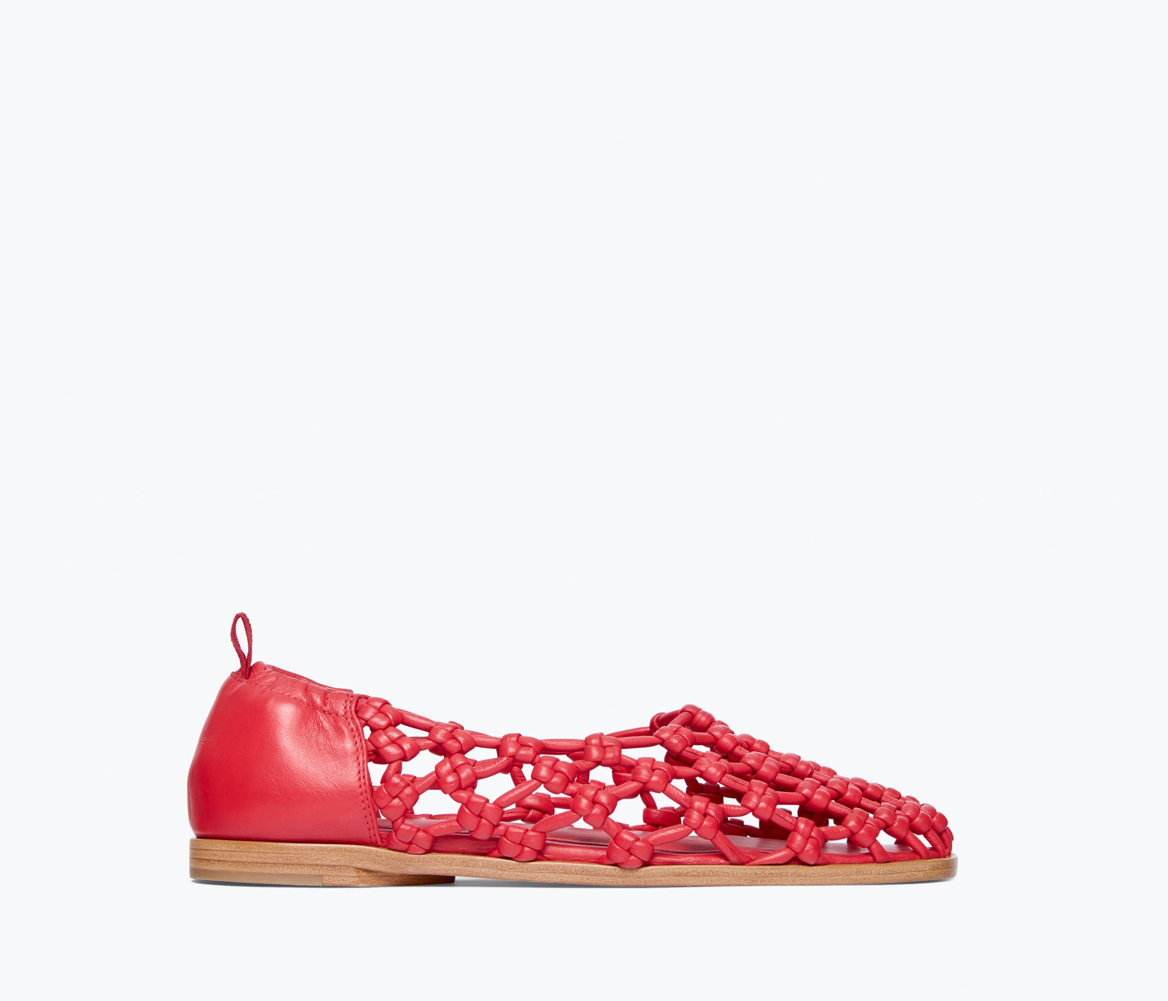 SALLY WOVEN LEATHER FLAT, [product-type] - FREDA SALVADOR Power Shoes for Power Women