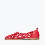 SALLY WOVEN LEATHER FLAT, [product-type] - FREDA SALVADOR Power Shoes for Power Women