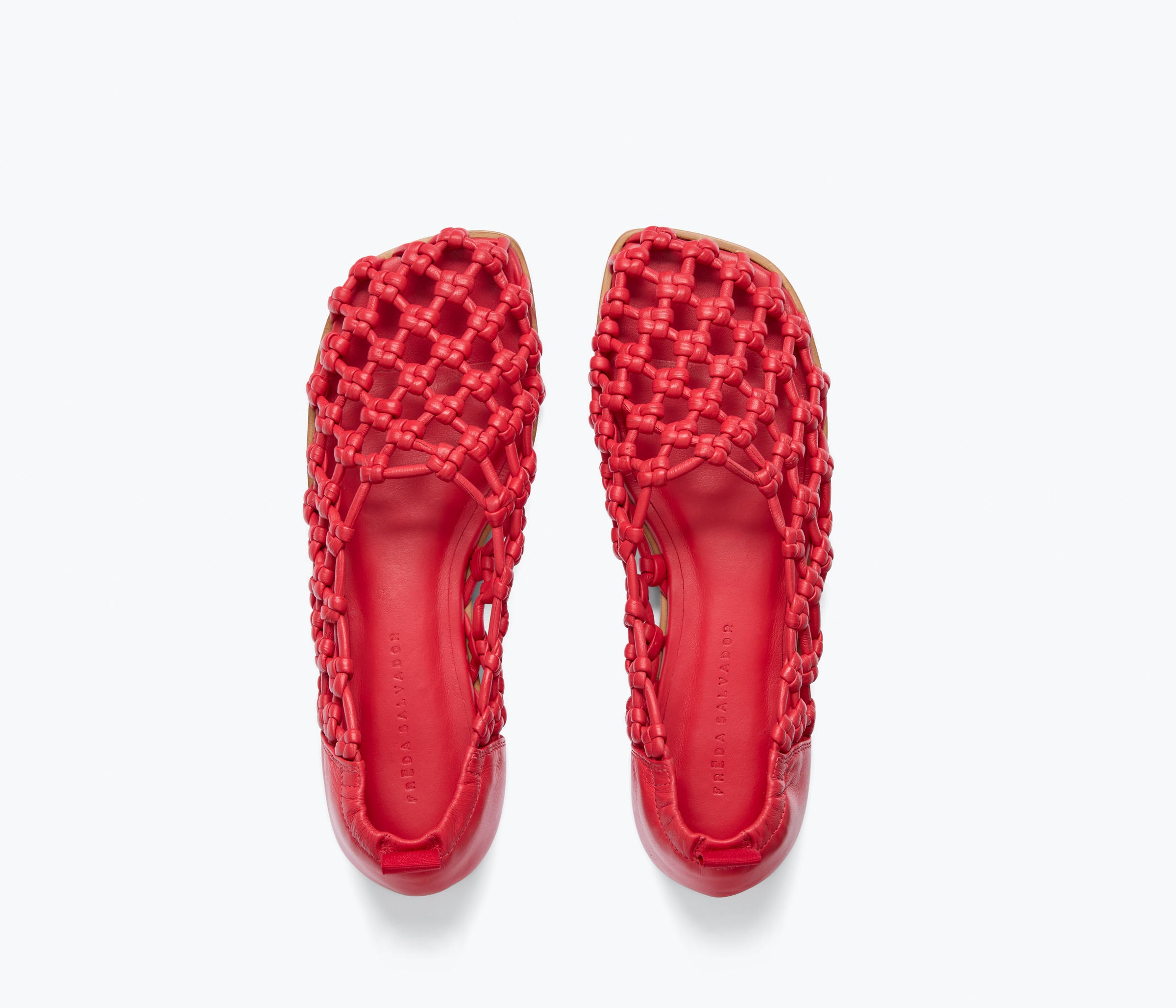SALLY WOVEN LEATHER FLAT, [product-type] - FREDA SALVADOR Power Shoes for Power Women