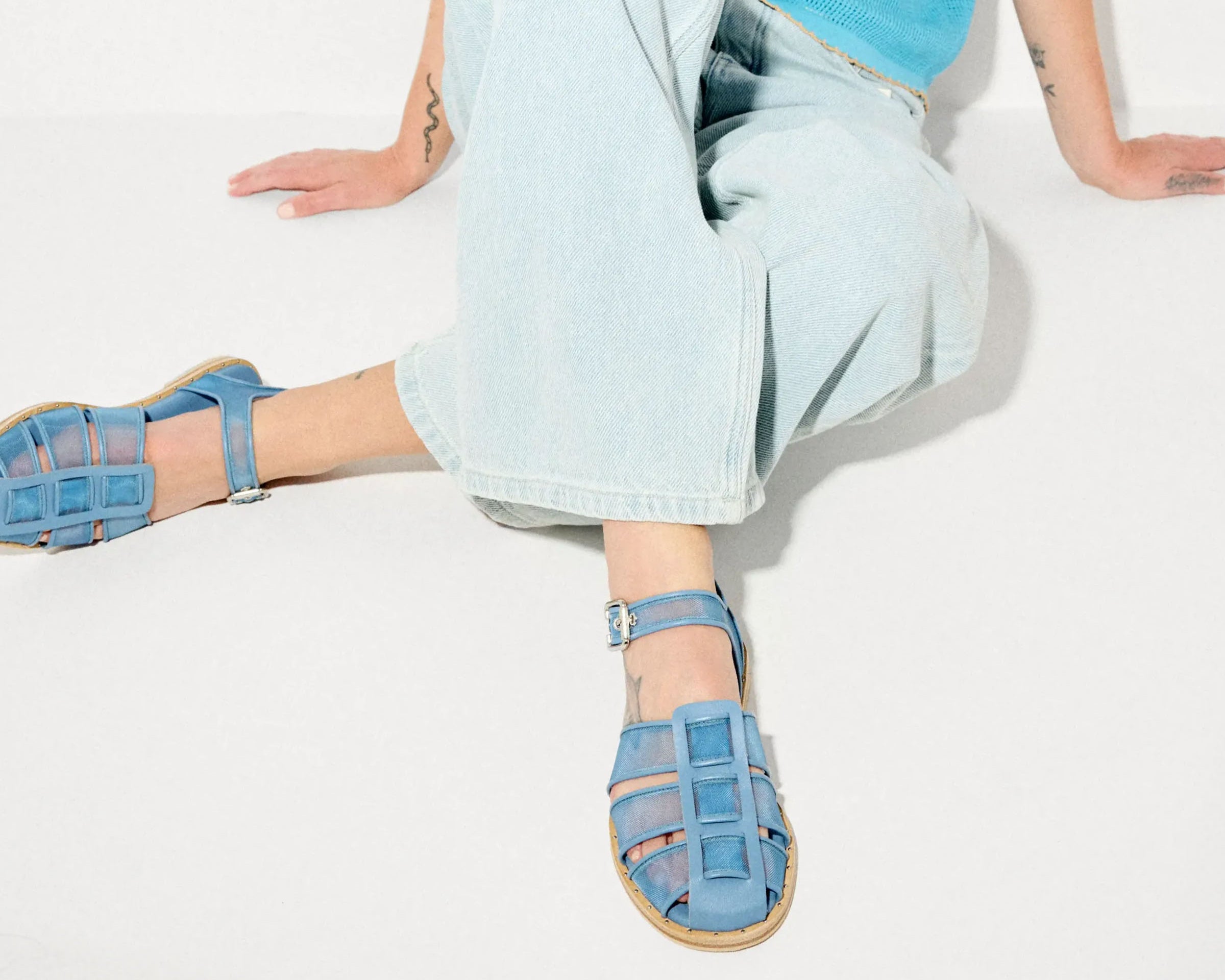 SERA - Denim Mesh, [product-type] - FREDA SALVADOR Power Shoes for Power Women