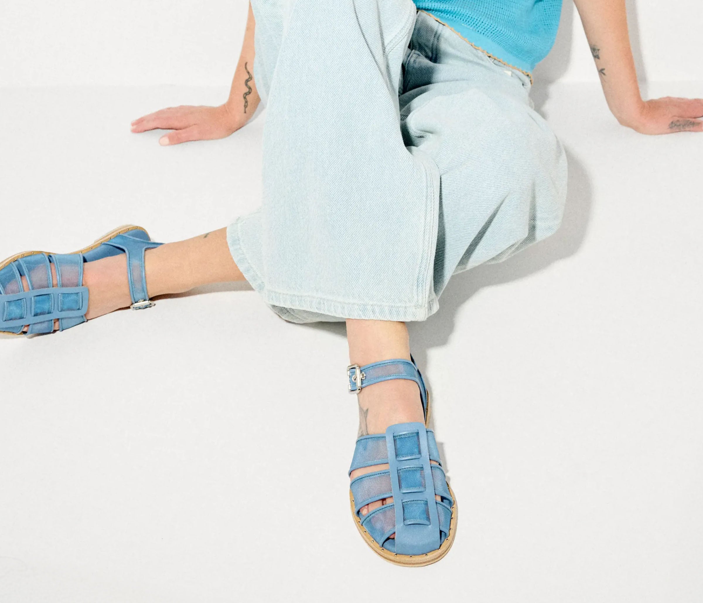 SERA - Denim Mesh, [product-type] - FREDA SALVADOR Power Shoes for Power Women