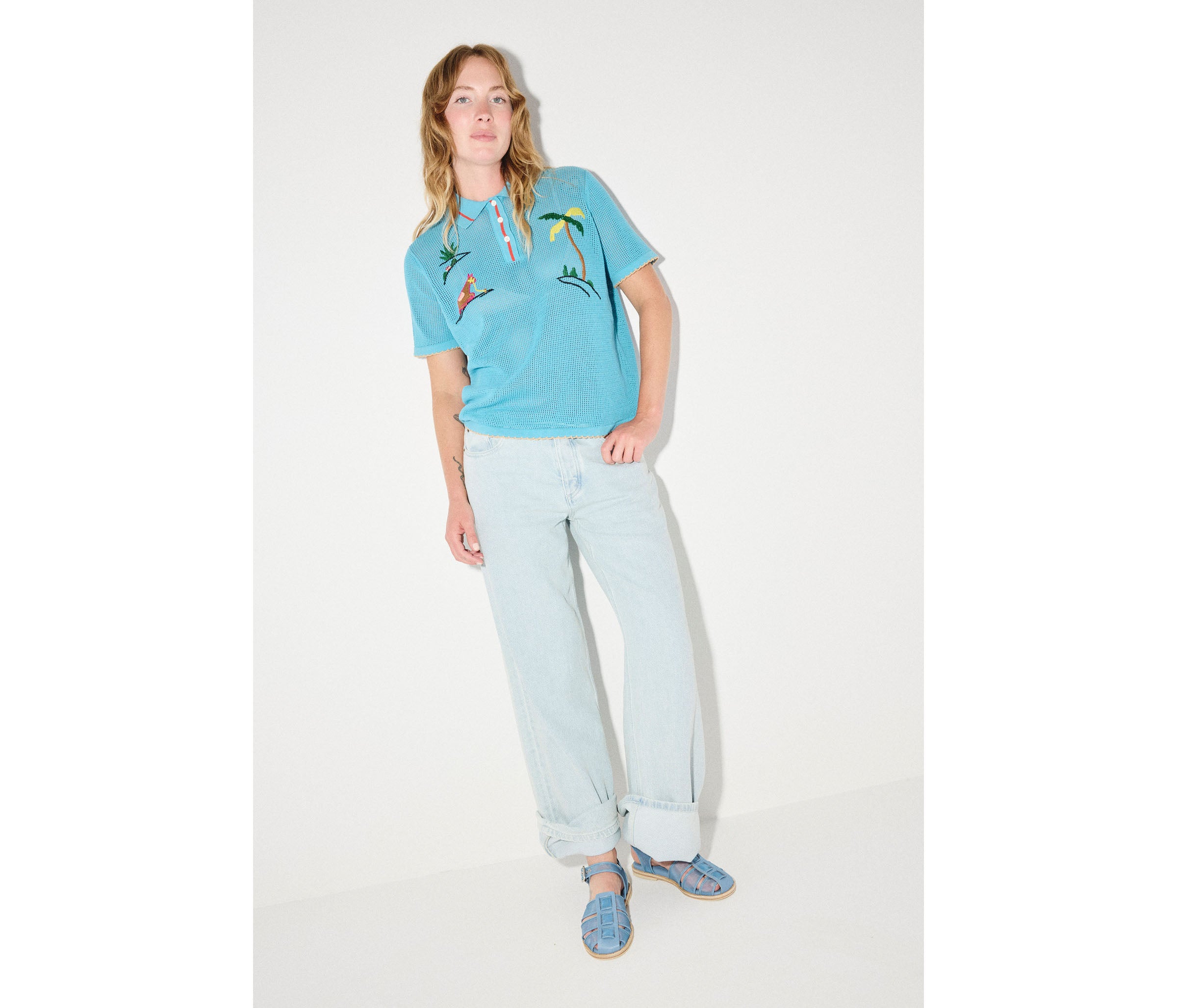 SERA - Denim Mesh, [product-type] - FREDA SALVADOR Power Shoes for Power Women