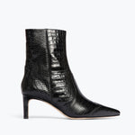 SHAINA boot in Black Embossed Croc, front view