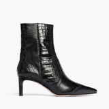 SHAINA boot in Black Embossed Croc, front view