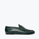 SYDNEY ruched penny loafer in everest crinkle calf leather, front view