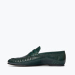 SYDNEY ruched penny loafer in everest crinkle calf leather, inside view