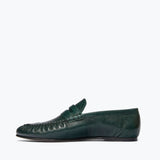 SYDNEY ruched penny loafer in everest crinkle calf leather, inside view