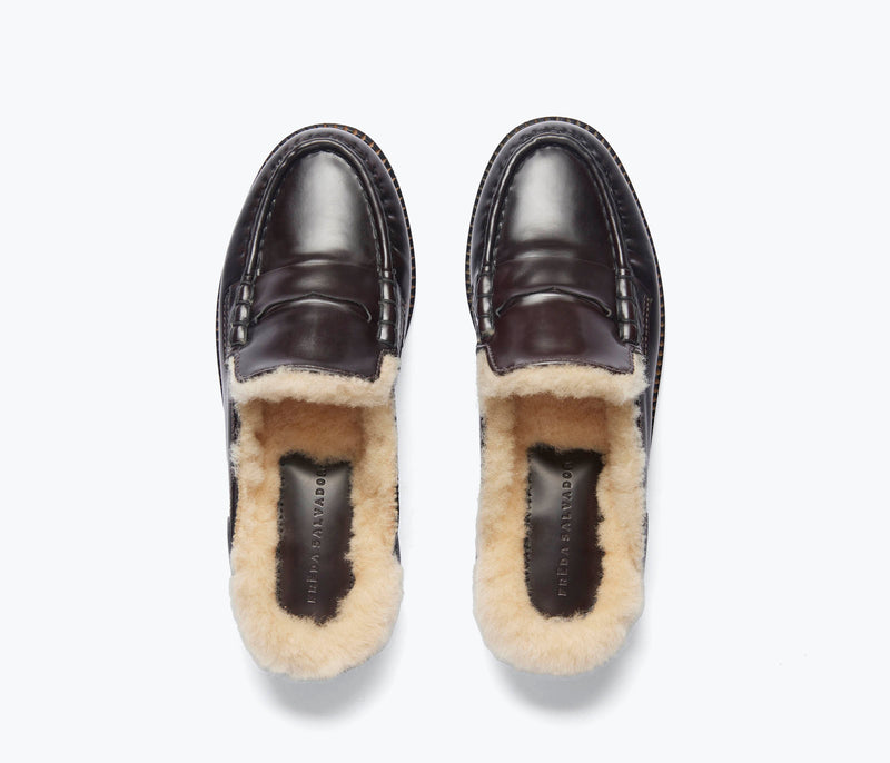 TEMI SHEARLING PENNY LOAFER MULE