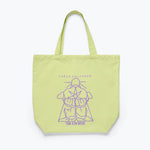 Freda Salvador limited edition illustrated tote bag in mint canvas with detailed artwork on the front, stylish accessories for everyday use.