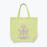 Freda Salvador limited edition illustrated tote bag in mint canvas with detailed artwork on the front, stylish accessories for everyday use.