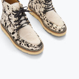Freda Salvador Winnie cow haircalf moccasin boot with shearling detail