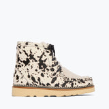 Freda Salvador Winnie haircalf moccasin boot with shearling lining, front view