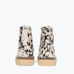 Freda Salvador Winnie cow hair calf moccasin boot with shearling lining and heel