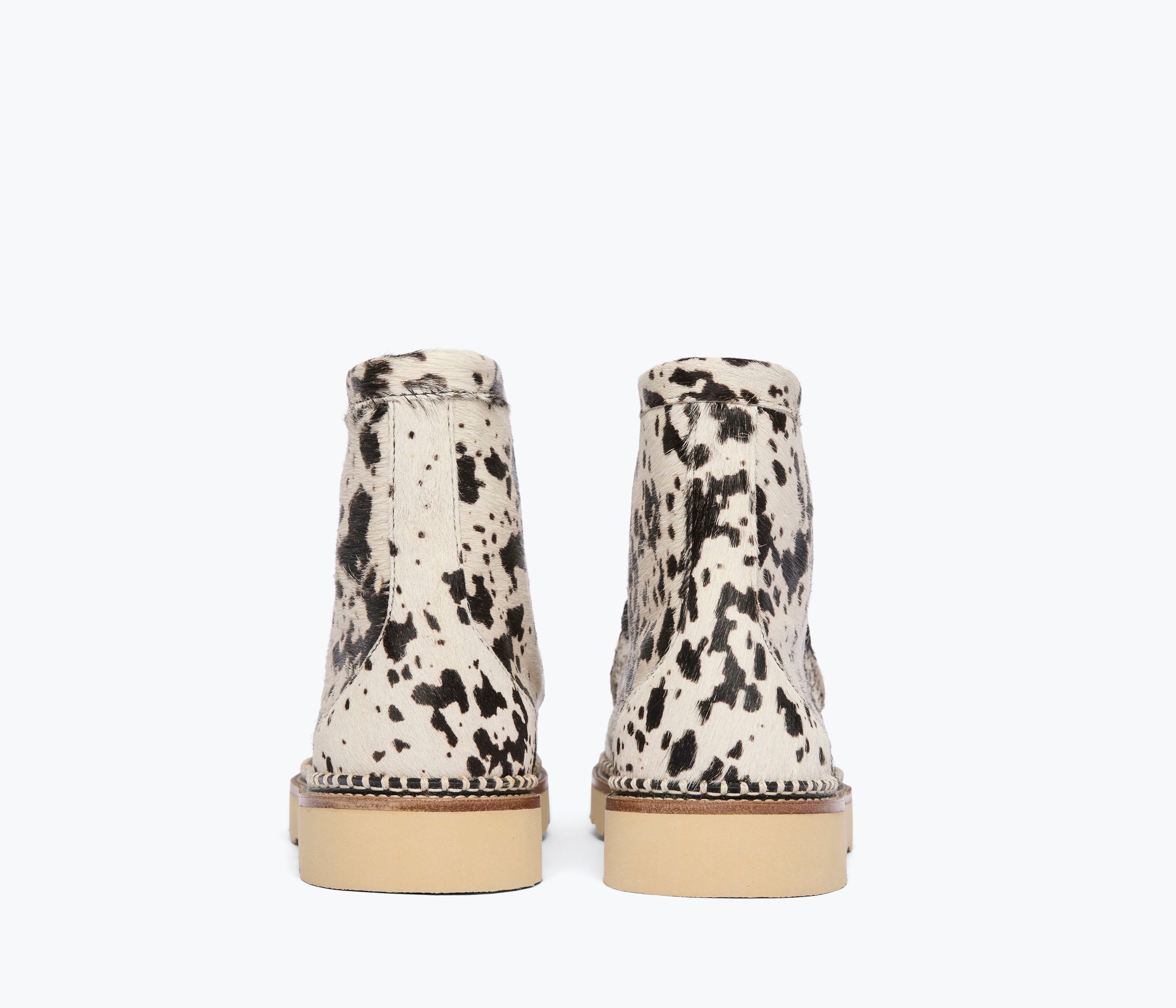 Freda Salvador Winnie cow hair calf moccasin boot with shearling lining and heel