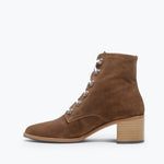 FRĒDA SALVADOR ACE lace-up boot with rugged leather design and sturdy sole, shown in a stylish, close-up view.
