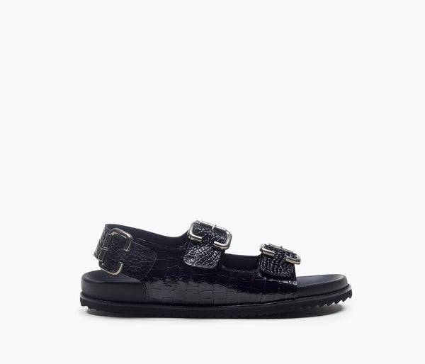 Dune London Black Lockstockk Sandals Standard D Fit | Simply Be