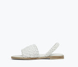 VINNY - White Padded Woven, [product-type] - FREDA SALVADOR Power Shoes for Power Women
