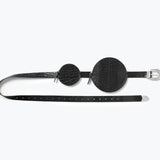 Freda Salvador JO Small Circle Pouch bag with double circular design, featuring a sleek, compact style for everyday use.