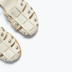 Freda Salvador SERA fisherman sandal in dove white with studded detailing, showcasing a stylish summer footwear design.